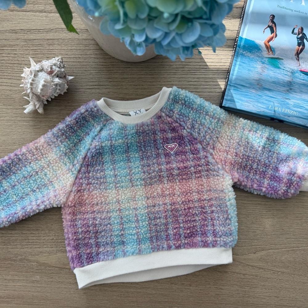 Roxy 12 month Baby Cozy Sherpa Pullover Sweater - Pastel Multi